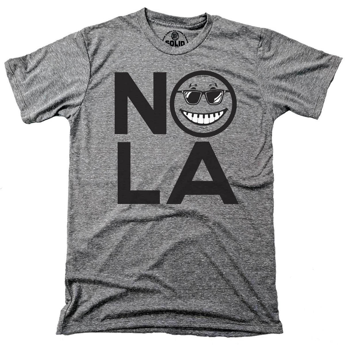 Men&#39;s NOLA Smile Music Vintage Graphic Tee | Retro New Orleans Partying T-Shirt | SOLID THREADS