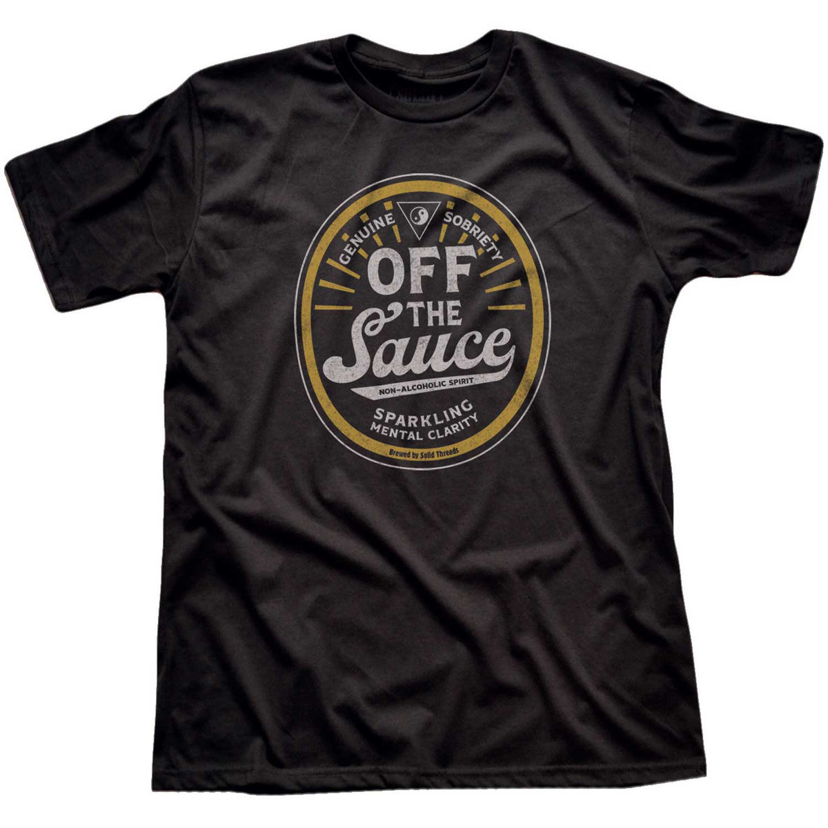 Men&#39;s Off The Sauce Cool Sobriety Graphic T-Shirt | Vintage Celebrate Recovery Tee | Solid Threads
