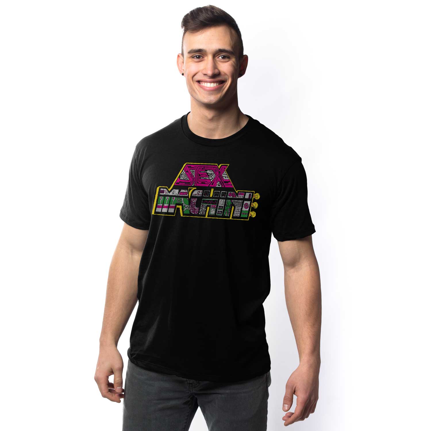 Men's Sex Machine Vintage Graphic Tee | Cool James Brown T-shirt on Model | Solid Threads