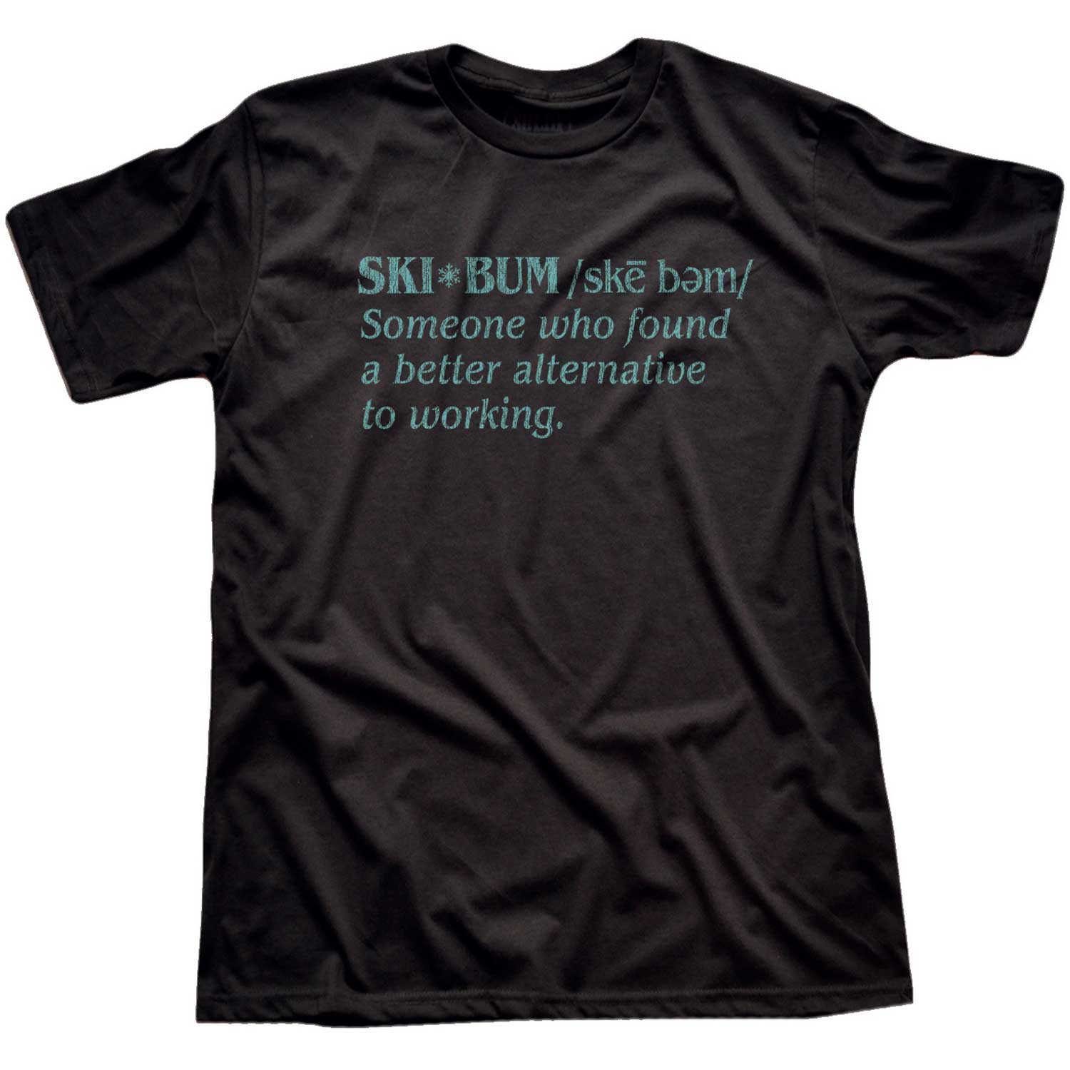 Men's Ski Bum Defined Cool Winter Sports Graphic T-Shirt | Funny Snow Bunny Tee | Solid Threads