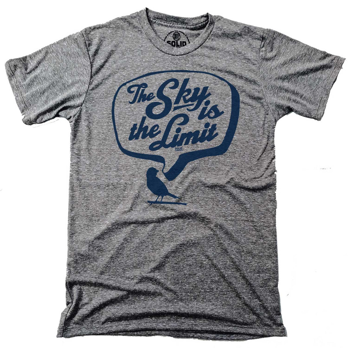 Men&#39;s The Sky is the Limit Vintage Inspired T-shirt | Funny Bird Graphic Tee | Solid Threads