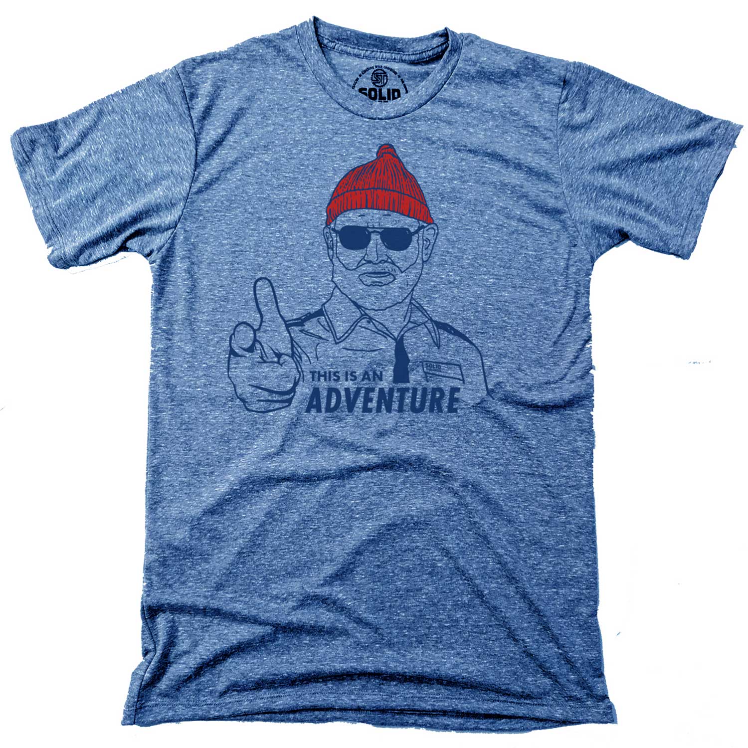 Men's Steve Zissou This Is An Adventure Funny Graphic T-Shirt | Bill Murray Tee | Solid Threads