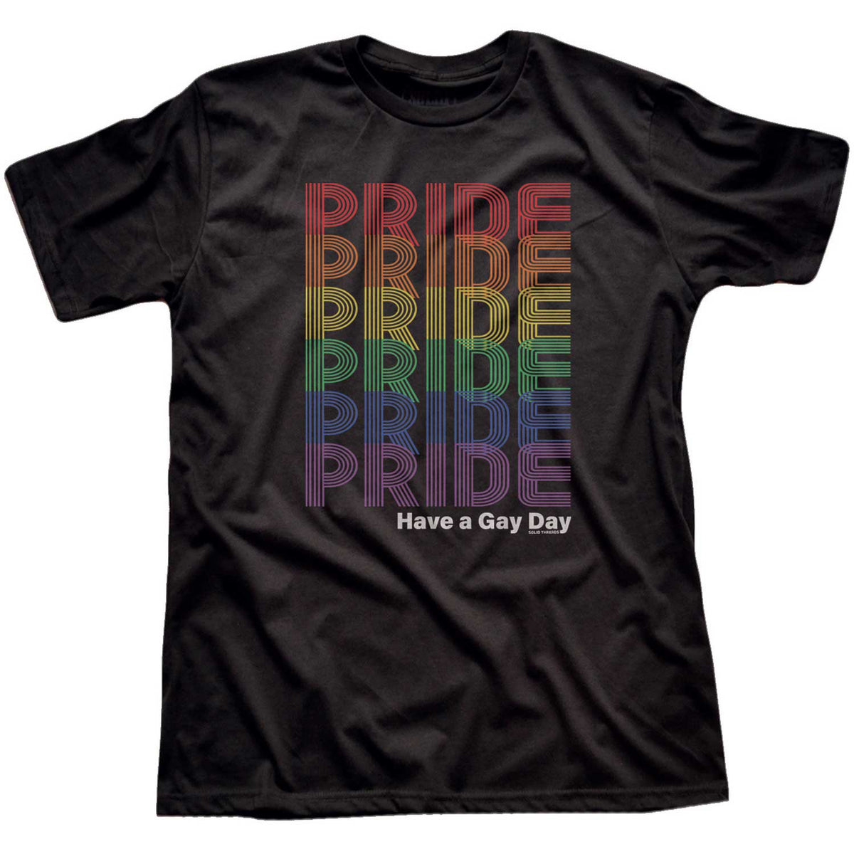 Men&#39;s Pride Rainbow Fade Cool Graphic T-Shirt | Vintage Support LGBTQ Tee | Solid Threads