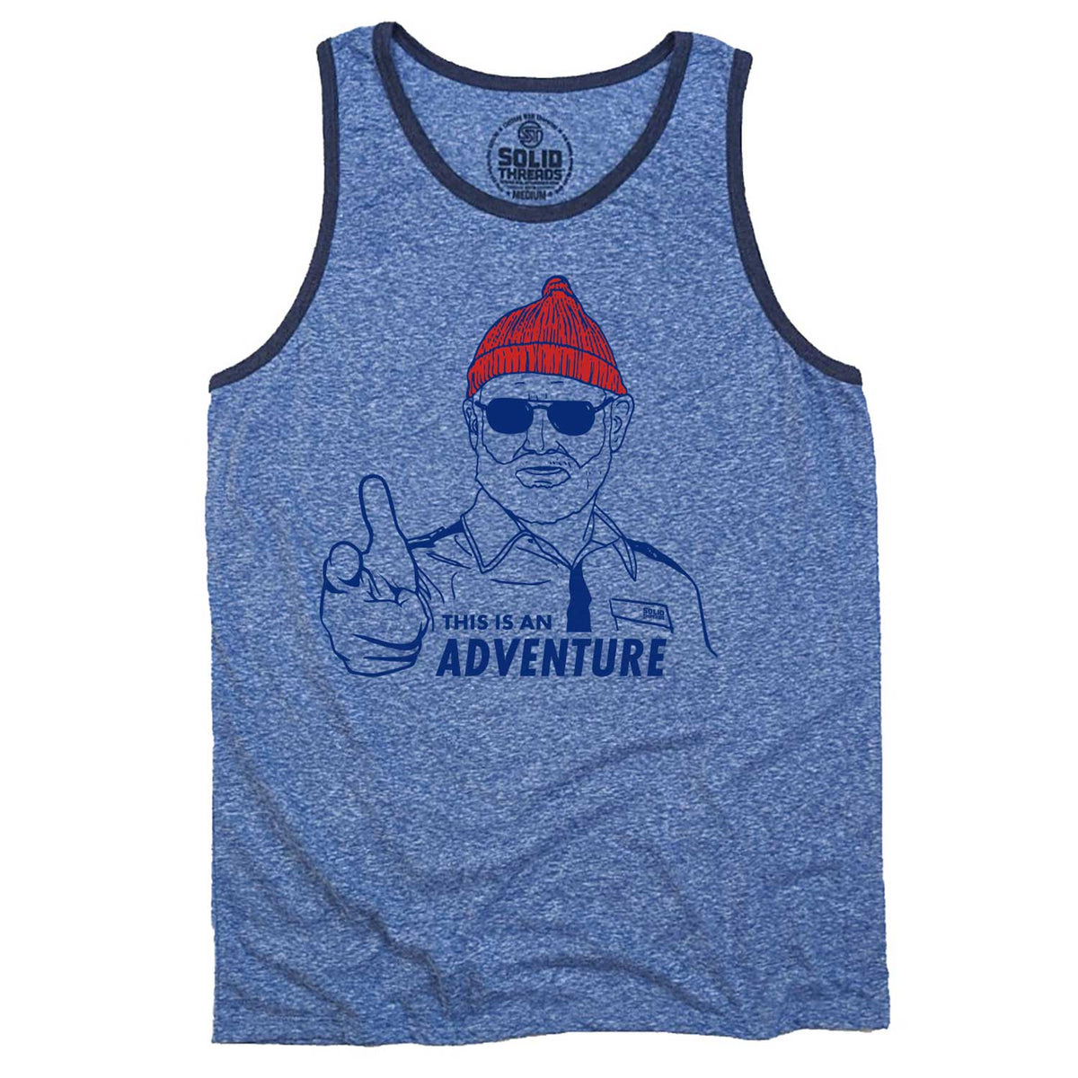 Men&#39;s Zissou Adventure Vintage Graphic Tank Top | Cool Life Aquatic T-shirt | Solid Threads