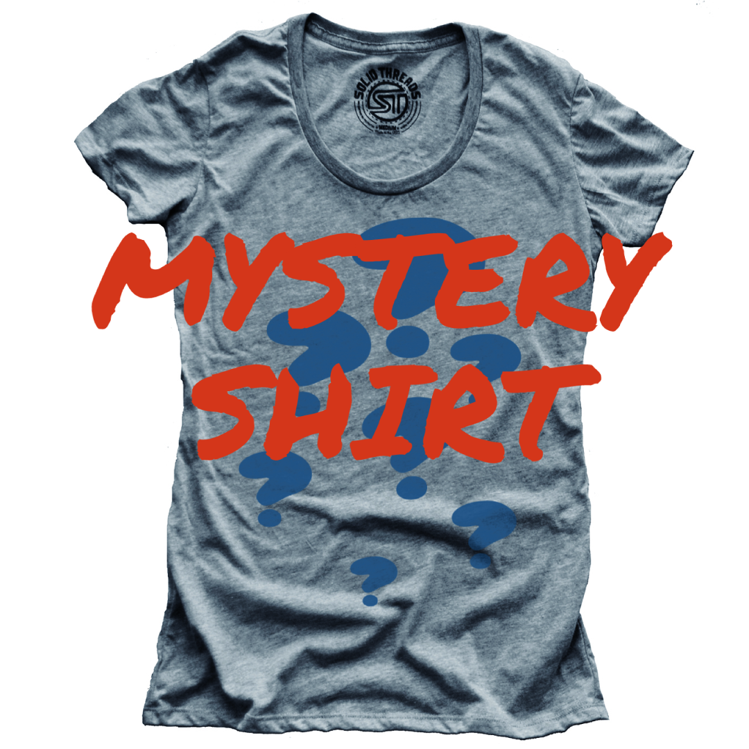 Women&#39;s Slight Defect Cool Mystery Graphic T-Shirt | Vintage Surprise Overstock Tee | Solid Threads