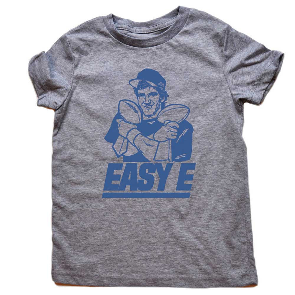 Kid's Easy E Retro Football Graphic Tee | Funny NY Giants Eli Manning Soft T-Shirt | SOLID THREADS