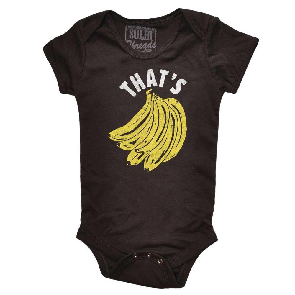 Baby That's Bananas Funny Vegan Graphic One Piece | Cute Fruit Soft Black Romper | Solid Threads