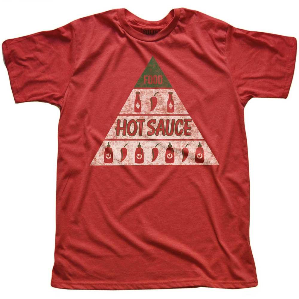 Men's Hot Sauce Vintage Foodie Graphic T-Shirt | Cool Sriracha Lover Tee | Solid Threads