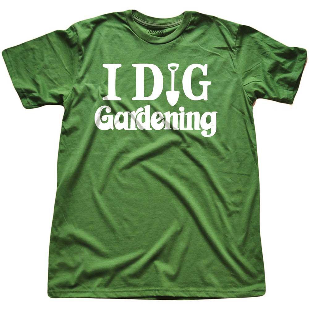Men's I Dig Gardening Vintage Farming Graphic Tee | Retro Plant Triblend T-Shirt | Solid Threads