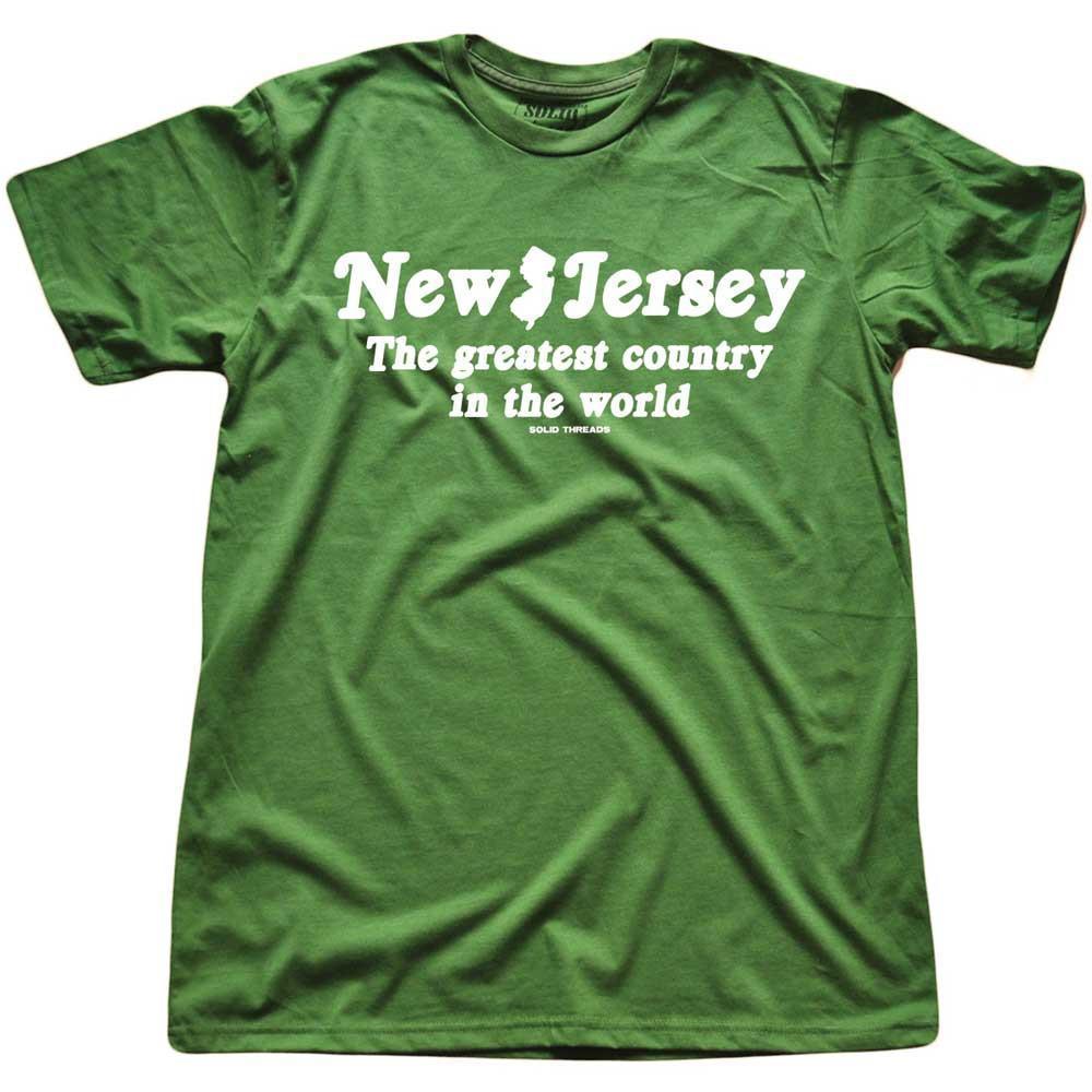 Men's NJ Greatest Country in World Vintage Graphic T-Shirt | Funny Garden State Tee | Solid Threads