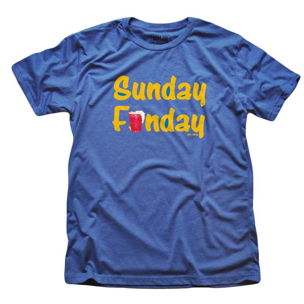 Men&#39;s Sunday Funday Retro Beer Drinking Graphic Tee | Funny Weekend Party T-shirt | SOLID THREADS