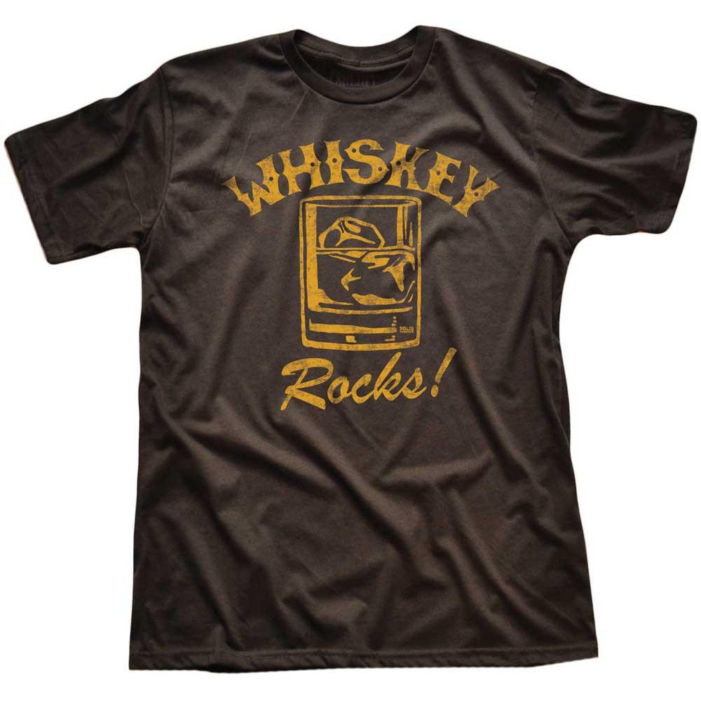 Men's Whiskey Rocks Vintage Distillery Graphic T-Shirt | Funny Drinking Tee | Solid Threads