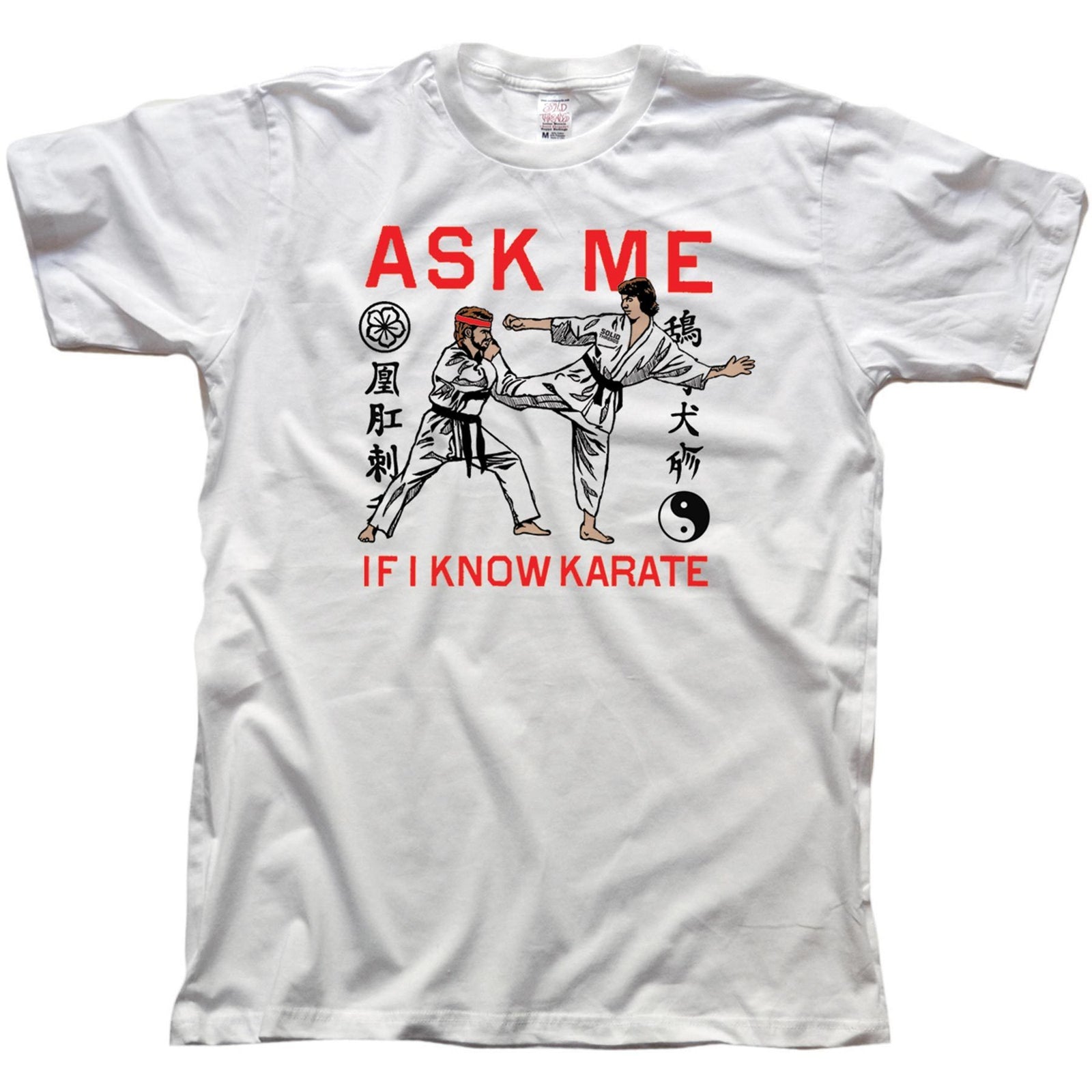Men's Ask Me If I Know Karate Cool Graphic T-Shirt | Vintage Martial Arts Tee | Solid Threads