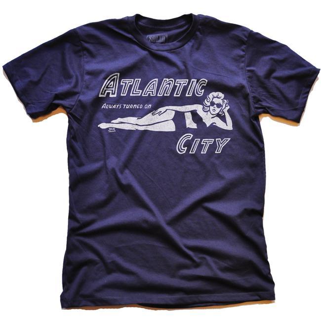 Men&#39;s Atlantic City Cool Graphic T-Shirt | Vintage Jersey Shore Tee | Solid Threads