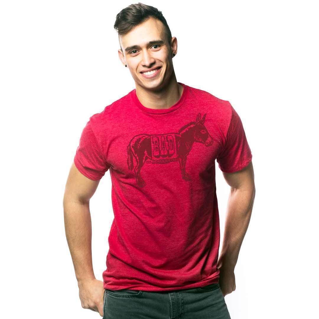 Men's Vintage Bad Ass Funny Animal Graphic Tee | Retro Donkey Pun T-shirt on Model | SOLID THREADS