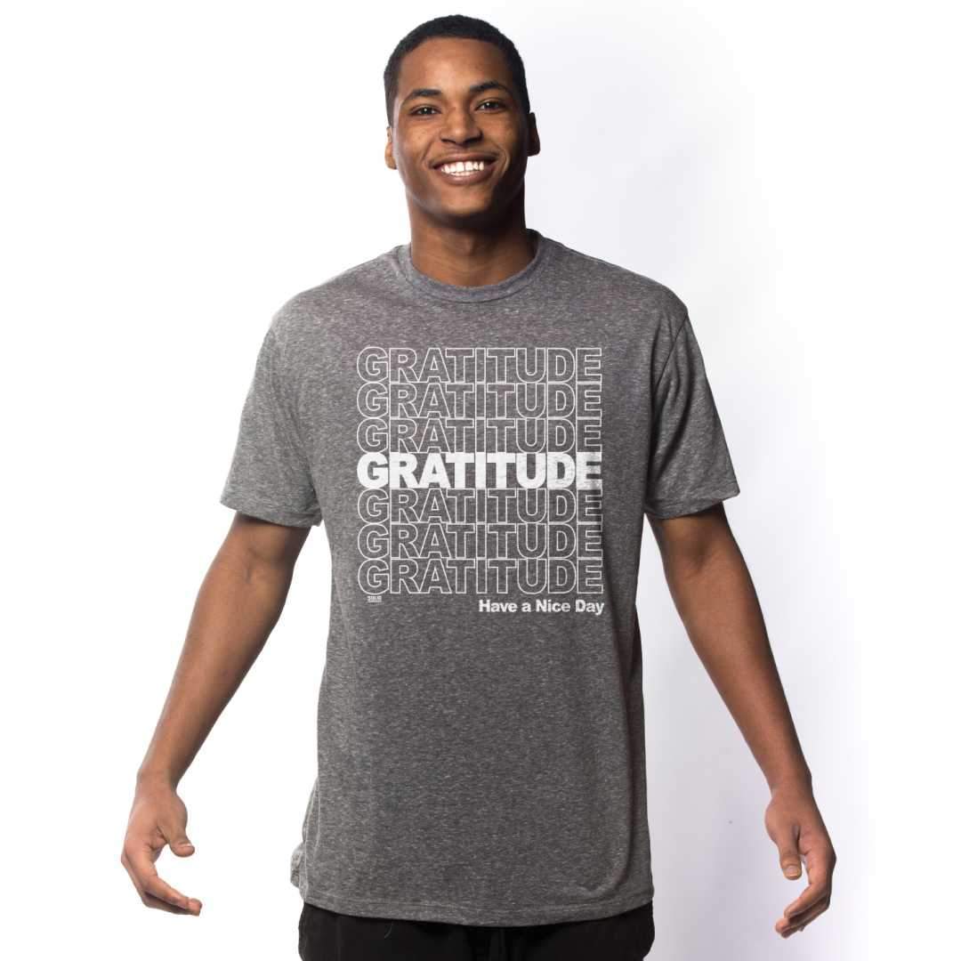 Men's Gratitude Vintage Happy Graphic Tee | Retro Wholesome Get Well Soon T-shirt | SOLID THREADS
