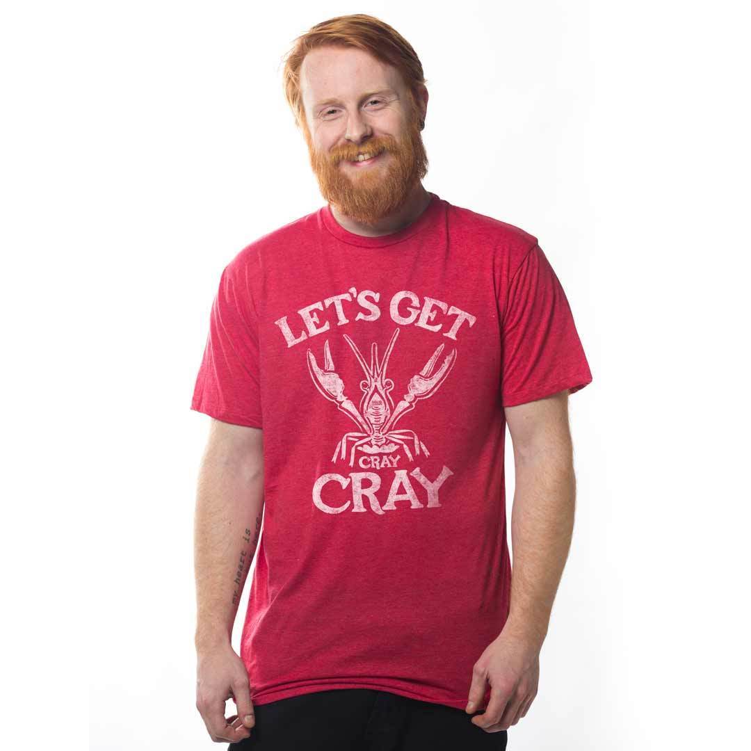 Men's Let's Get Cray Cray Retro Beach Graphic Tee | Funny Crawfish T-shirt on Model | SOLID THREADS