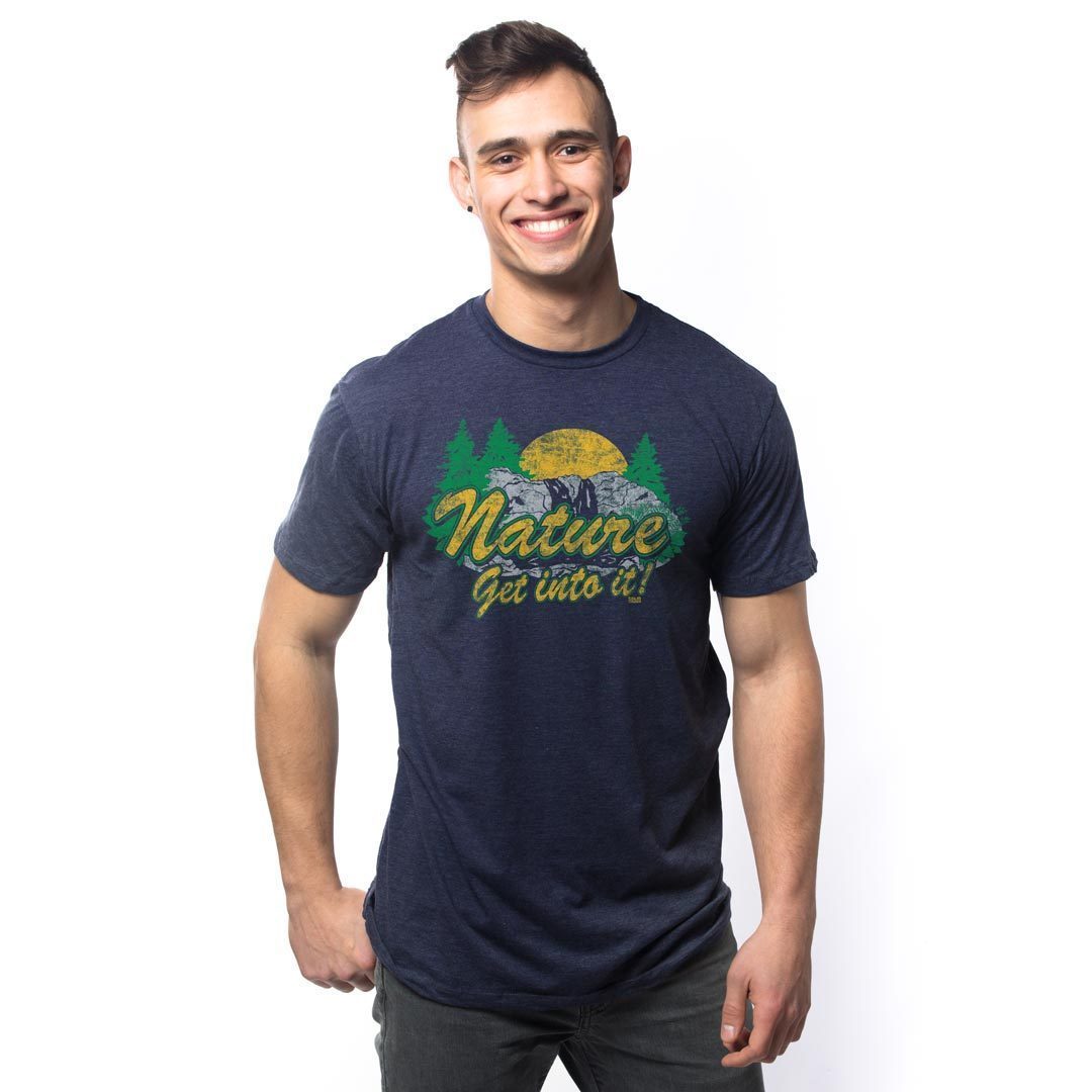 Men's Nature Get Into It Cool Graphic T-Shirt | Vintage Outdoorsy Tee On Model | Solid Threads