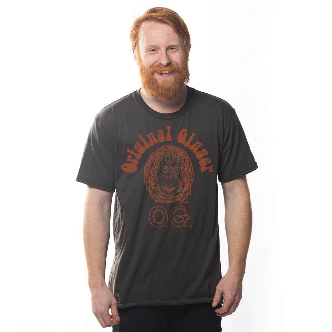 Men's Original Ginger Vintage Graphic T-Shirt | Funny Redheads Represent Black Tee | Solid Threads