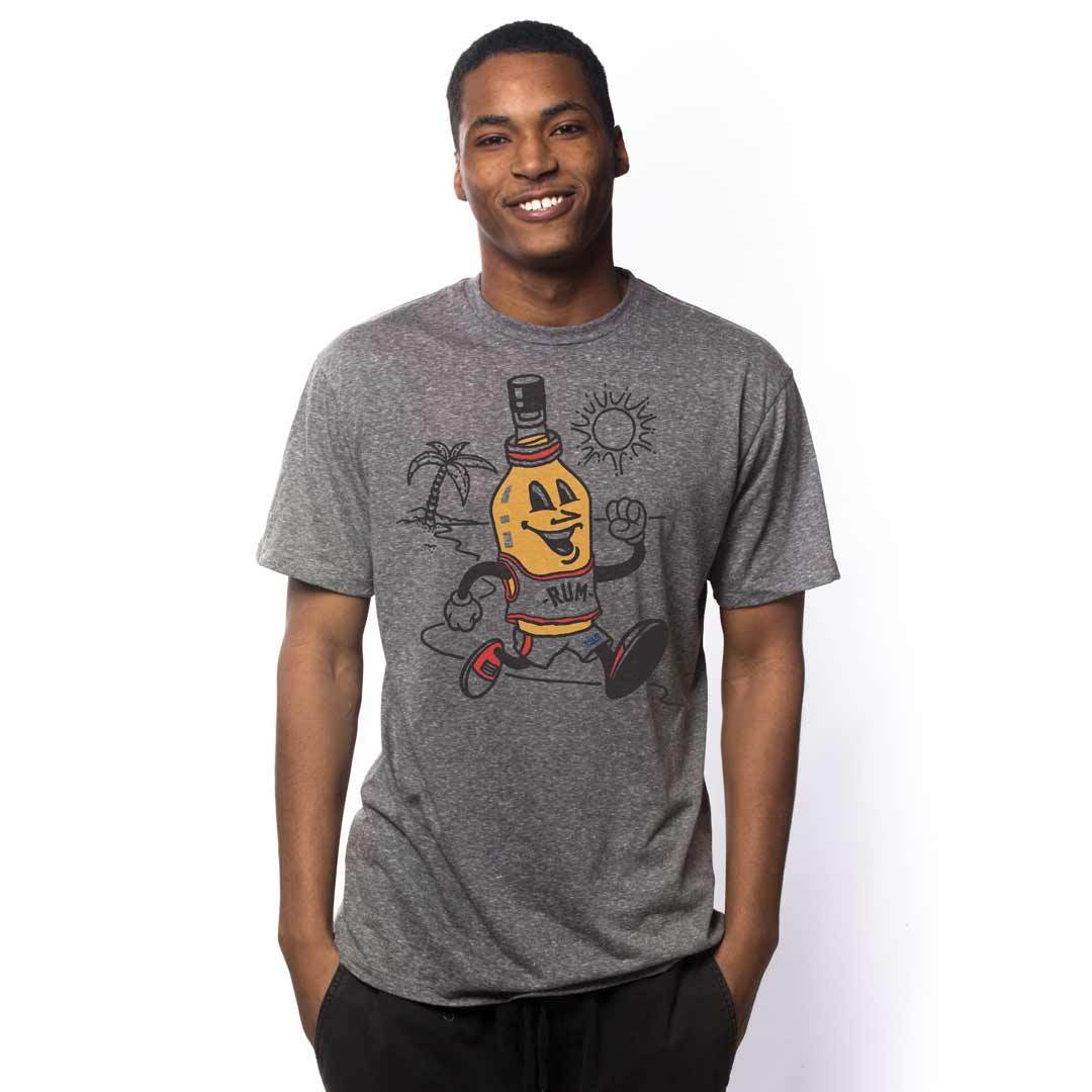 Men's Rum Runner Vintage Graphic T-Shirt | Funny Drinking Pun Tee on Model | Solid Threads
