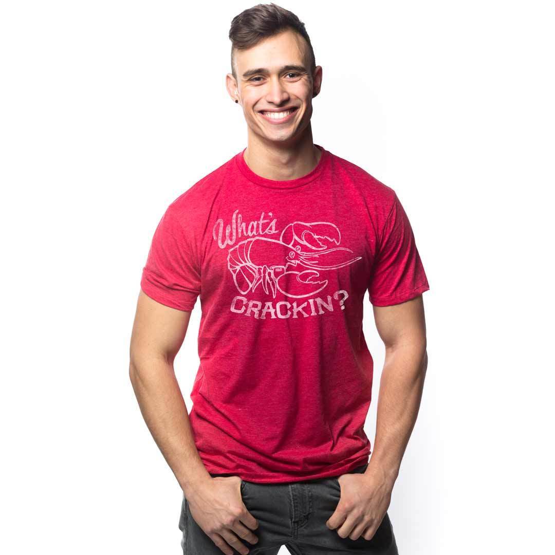 Men's What's Crackin Funny Summer Graphic Tee | Vintage Lobster T-shirt on Model | SOLID THREADS