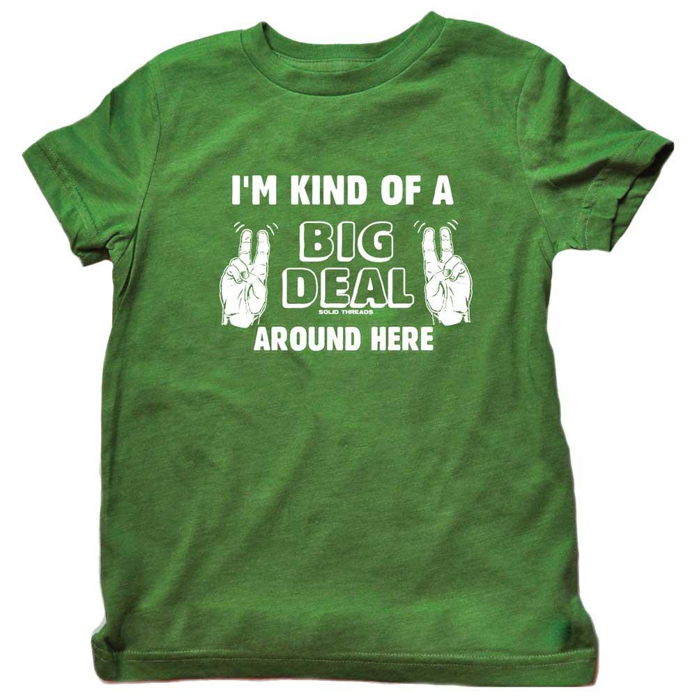 Kid's Big Deal Around Here Retro Graphic Tee | Funny Anchorman Soft Youth T-shirt | Solid Threads