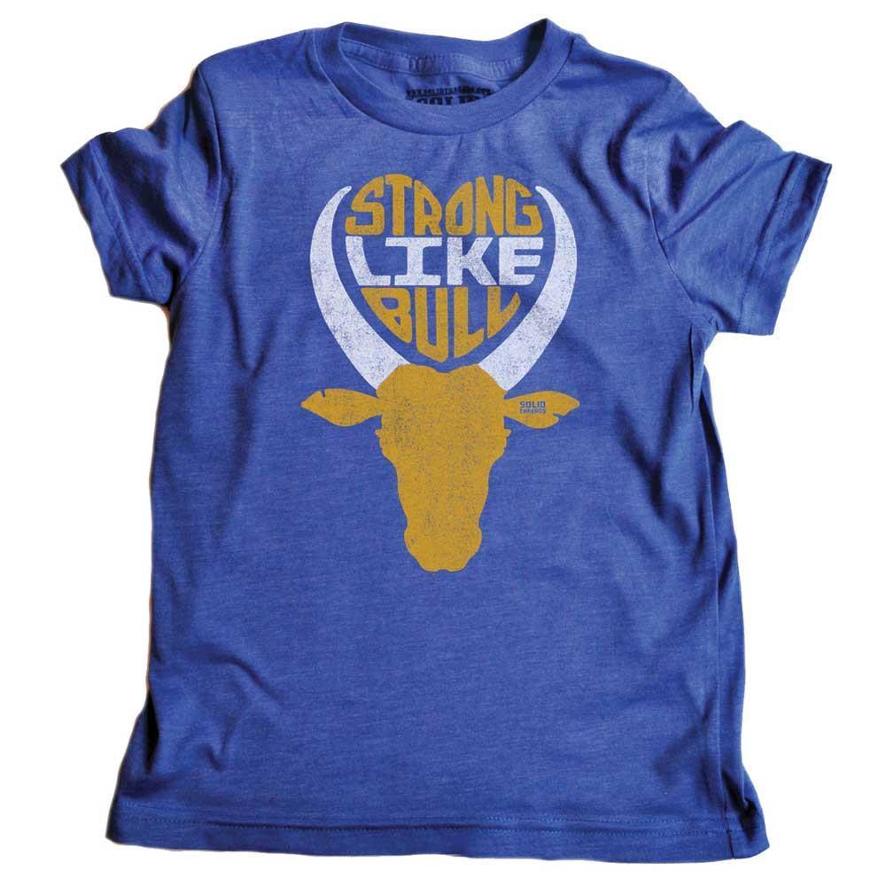Kid&#39;s Strong Like Bull Retro Movie Graphic Tee | Cute Funny Animal Royal T-shirt | SOLID THREADS