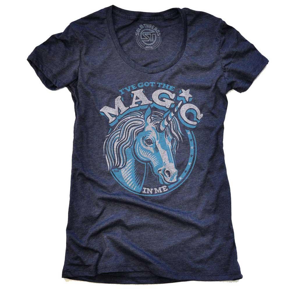 Women&#39;s I&#39;ve Got The Magic In Me Retro Horse Graphic Tee | Vintage Unicorn T-shirt | SOLID THREADS