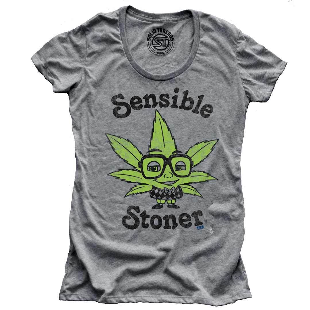 Women&#39;s Sensible Stoner Vintage 420 Graphic T-Shirt | Funny Marijuana Tee | Solid Threads