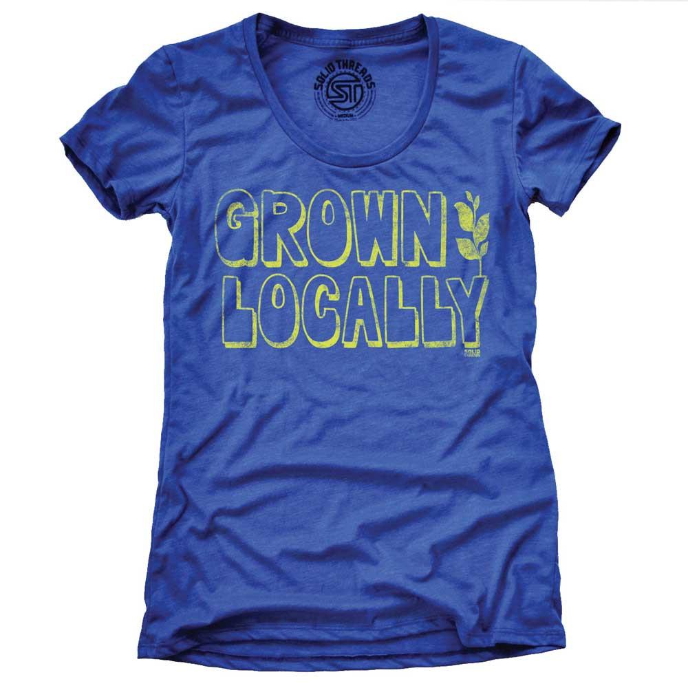 Women&#39;s Grown Locally Cool Organic Graphic T-Shirt | Vintage Farm to Table Tee | Solid Threads
