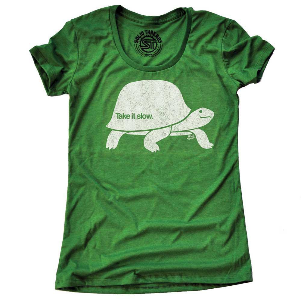 Women's Take It Slow Vintage Graphic T-Shirt | Cool Mindfulness Triblend T-Shirt | Solid Threads