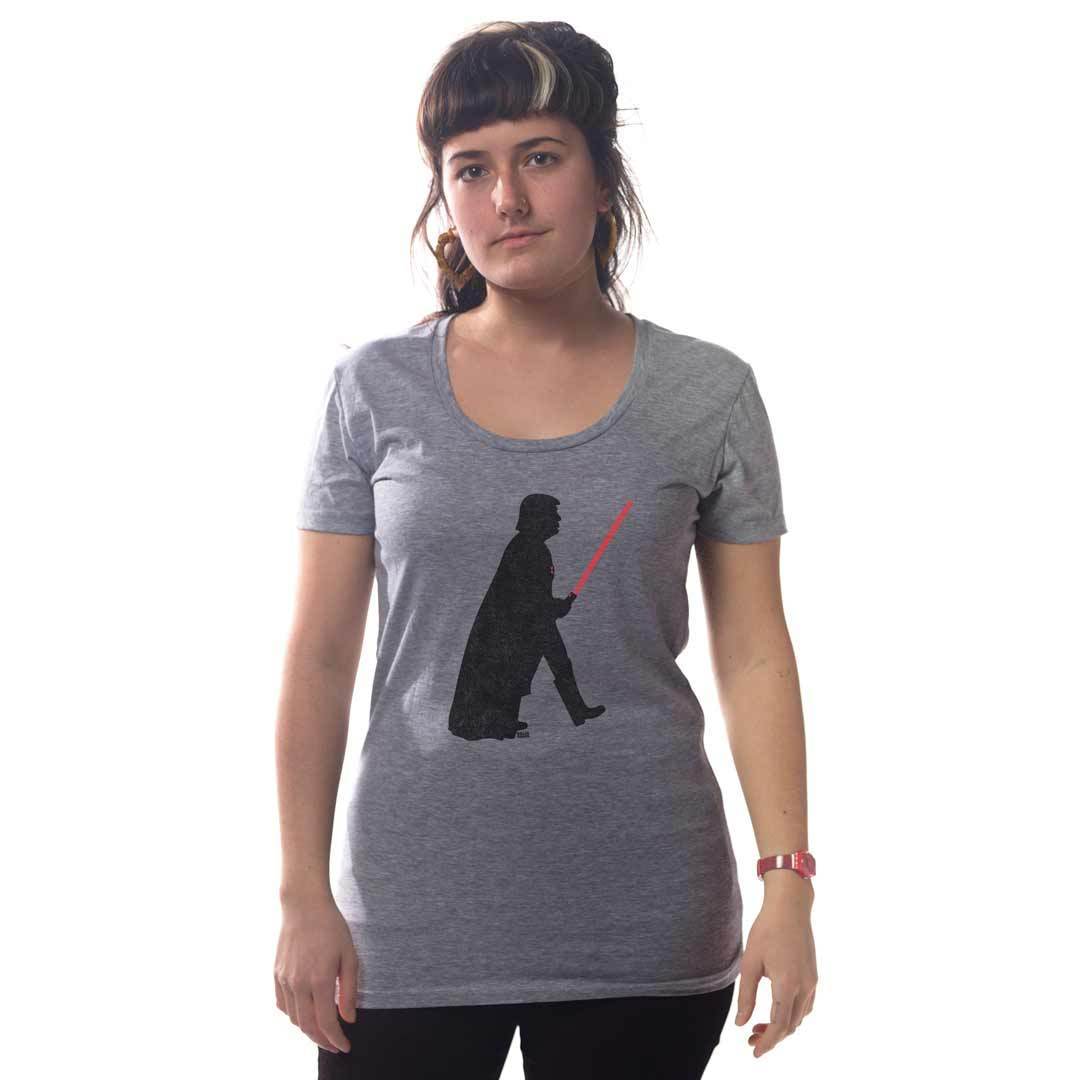 Women's Trump Vader Vintage Graphic T-Shirt | Funny Political Villian Tee on Model | Solid Threads