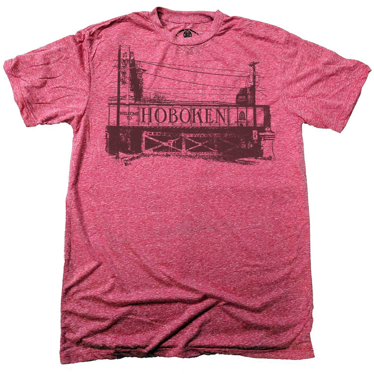 Men&#39;s Hoboken Bridge Cool Graphic T-Shirt | Vintage Hudson River Tee | Solid Threads