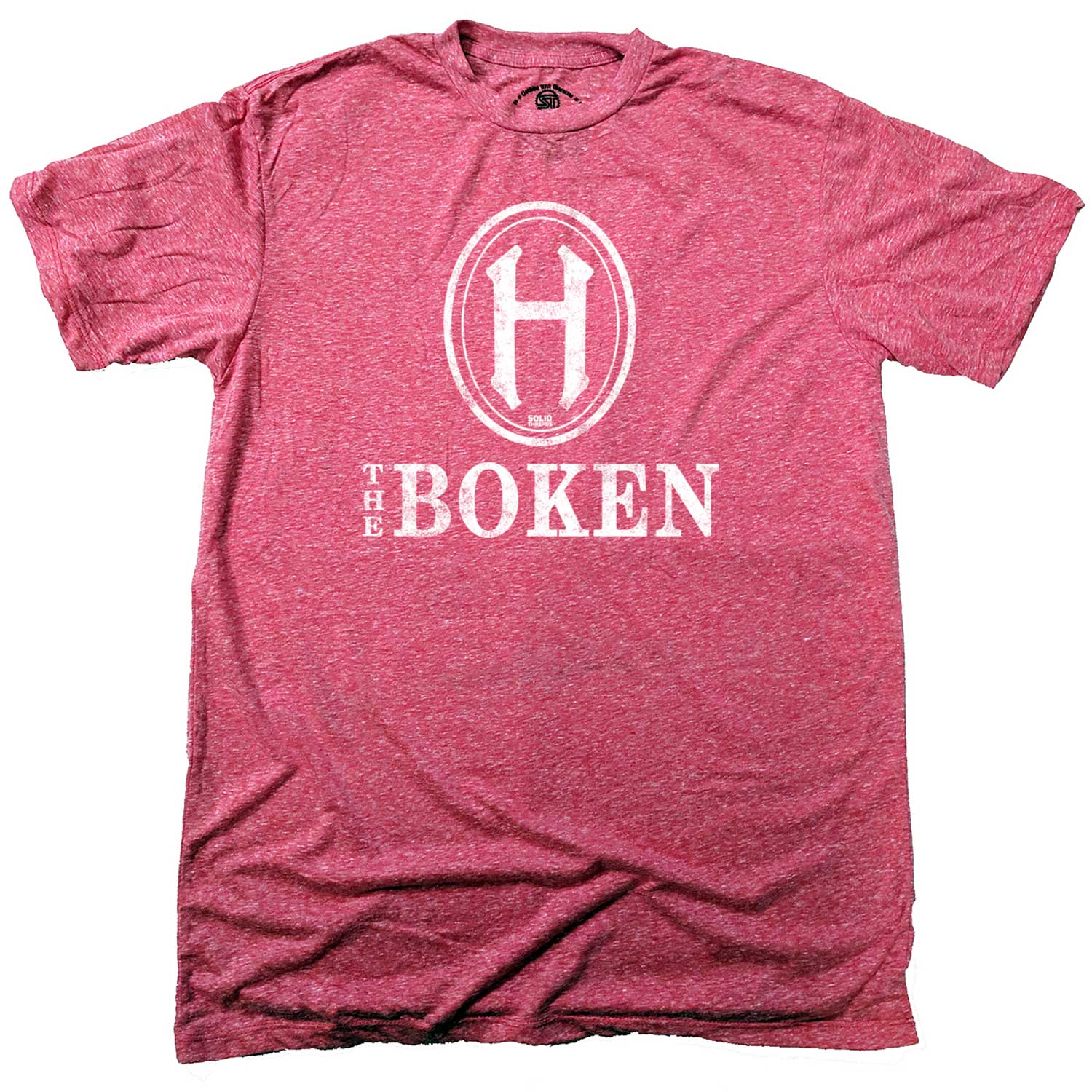Men's The Boken Vintage Graphic T-Shirt | Cool New Jersey Triblend Red Tee | Solid Threads