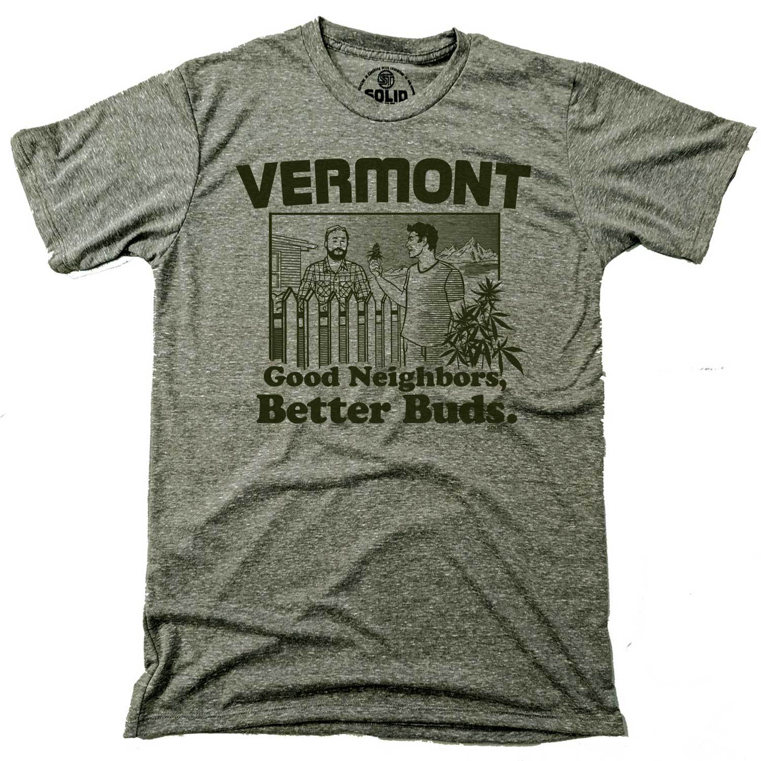 Men's Vermont Better Buds Vintage Graphic T-Shirt | Funny Marijuana Tee | Solid Threads