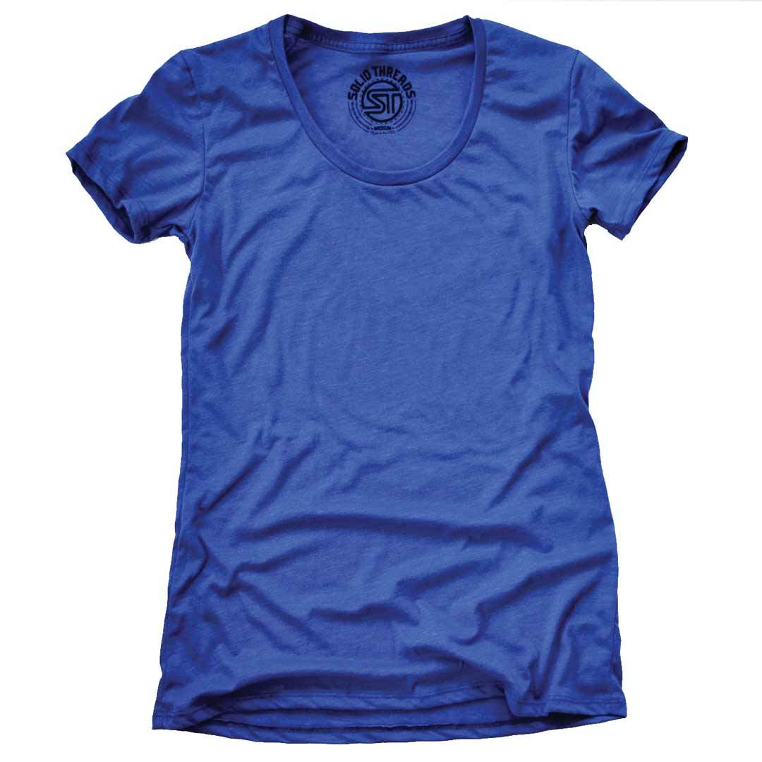 Women's Solid Threads Scoopneck Royal T-shirt