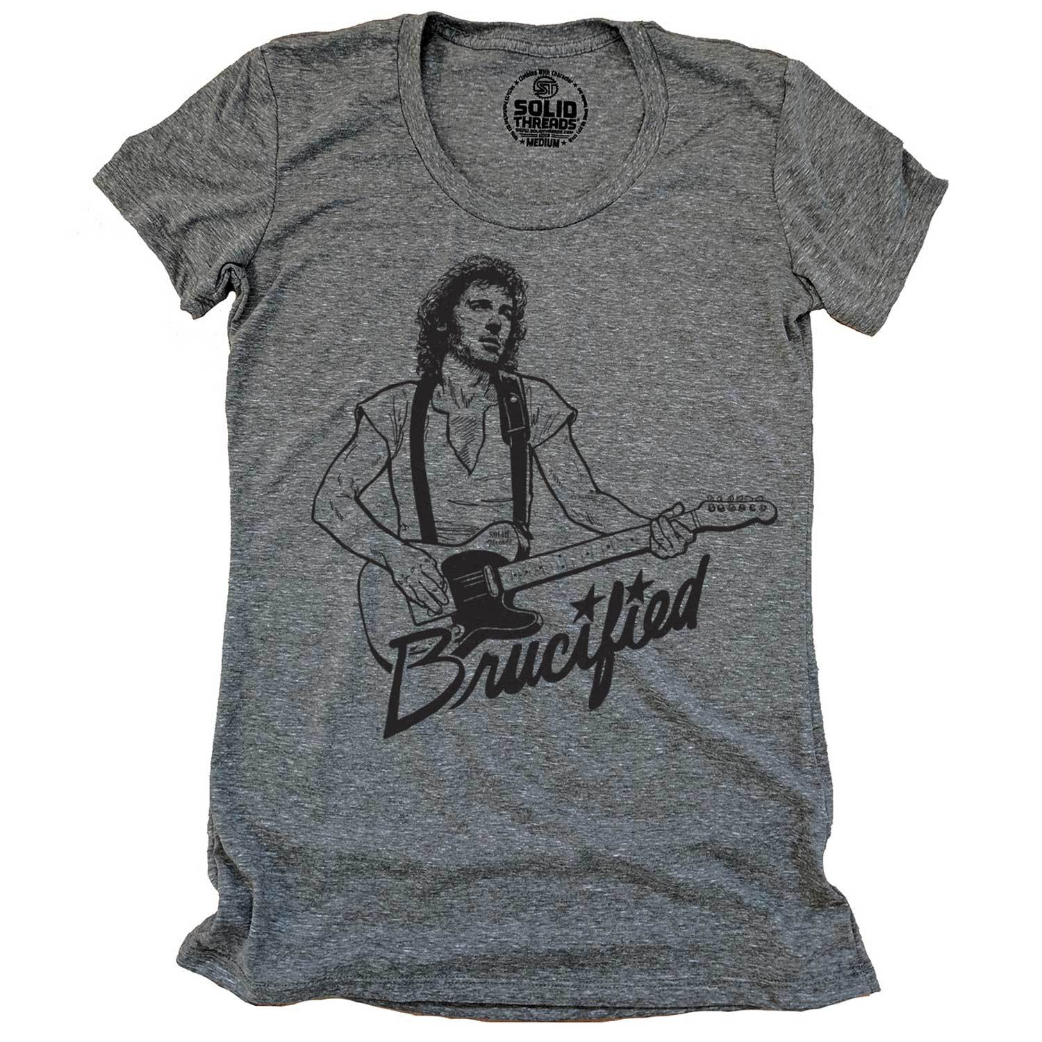 Women's Brucified Cool The Boss Graphic T-Shirt | Vintage Bruce Springsteen Tee | Solid Threads
