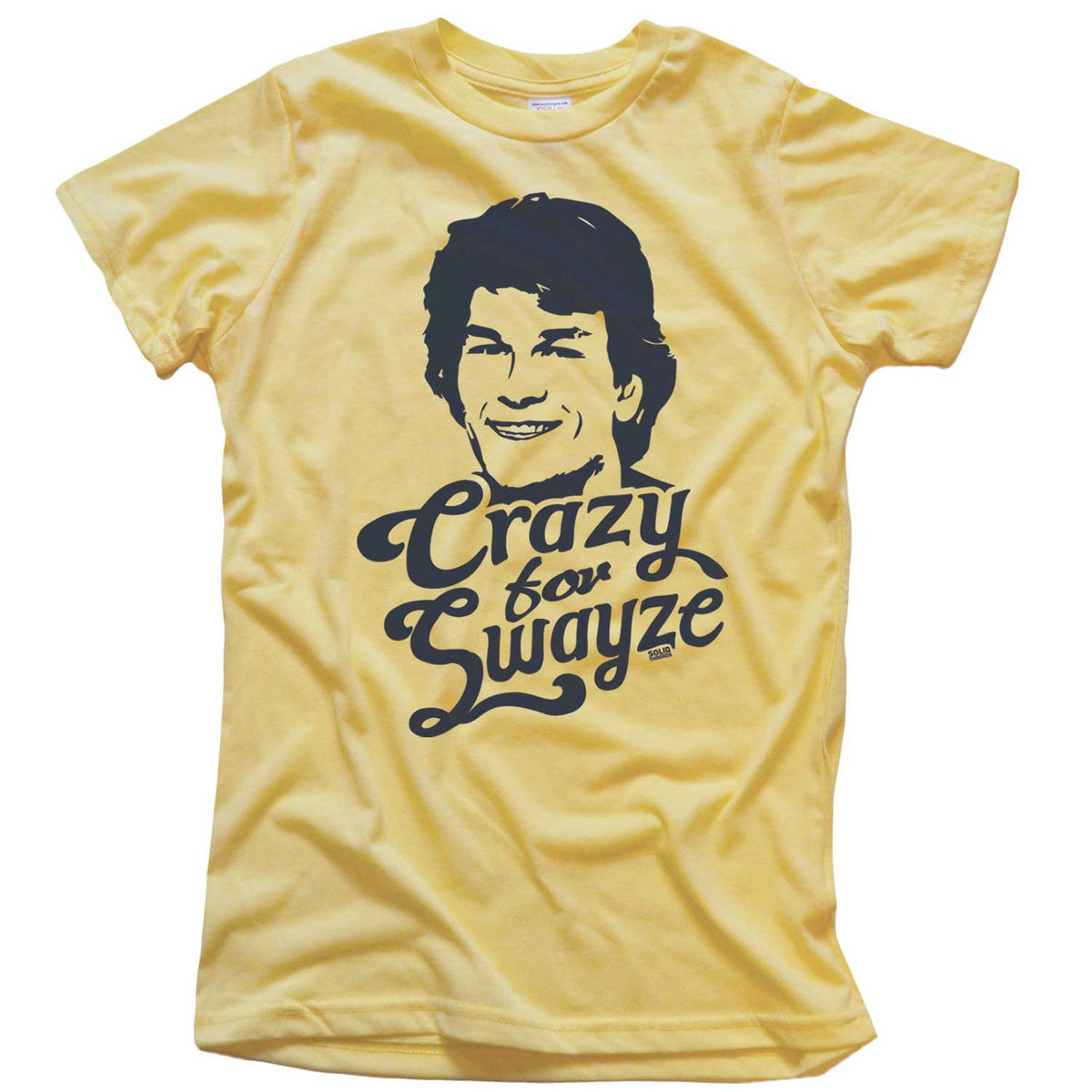 Women&#39;s Crazy for Swayze Vintage Graphic Crop Top | Retro Patrick Swayze T-shirt | Solid Threads