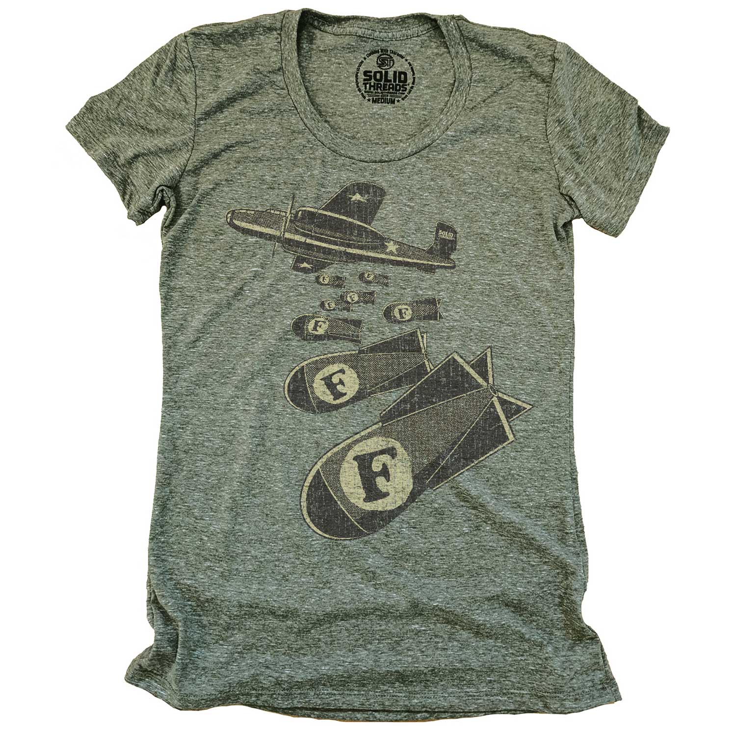 Women's F-Bombs Funny Double Entendre Graphic Tee | Vintage Swearing Pun T-shirt | SOLID THREADS