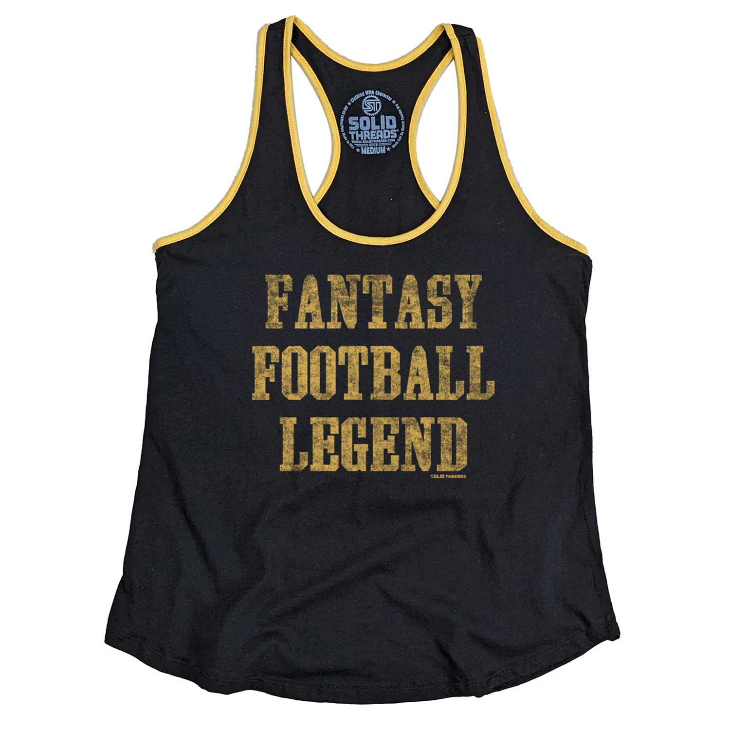 Women's Fantasy Football Legend Vintage Graphic Tank Top | Funny Sports T-shirt | Solid Threads