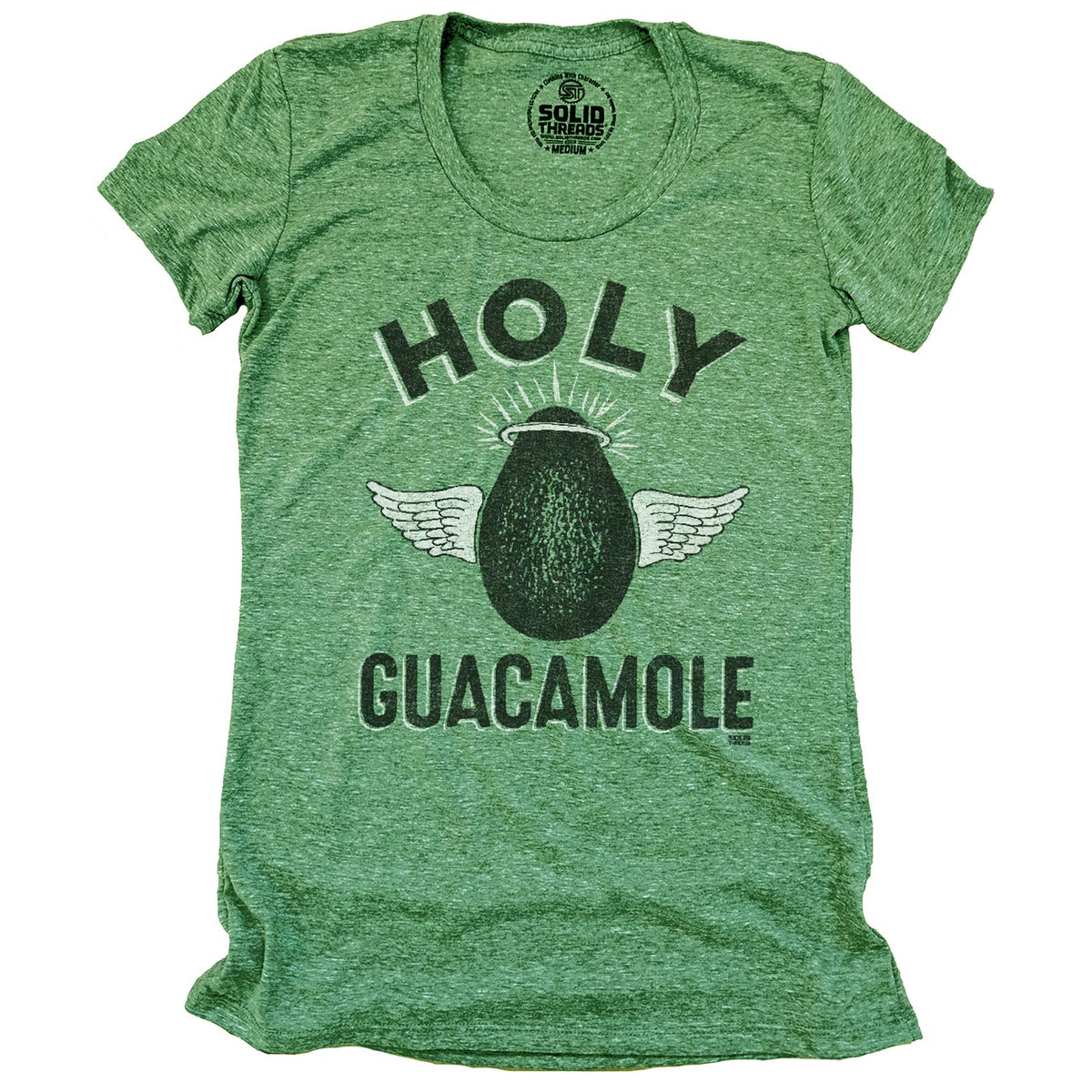 Women's Holy Guacamole Vintage Mexican Food Graphic | Funny Avocado Triblend T-shirt | SOLID THREADS