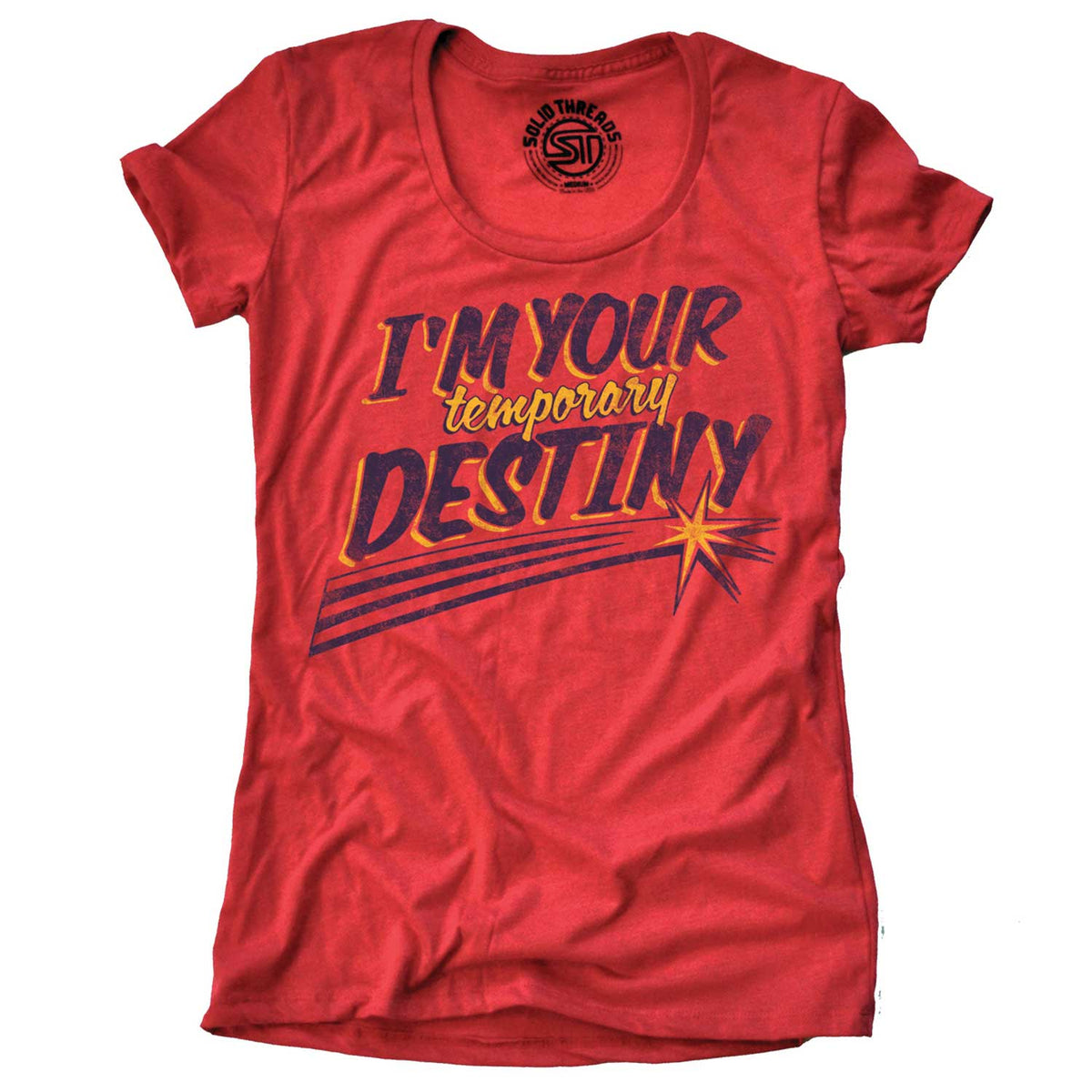 Women&#39;s Temporary Destiny Vintage Graphic T-Shirt | Funny Valentines Day Tee | Solid Threads