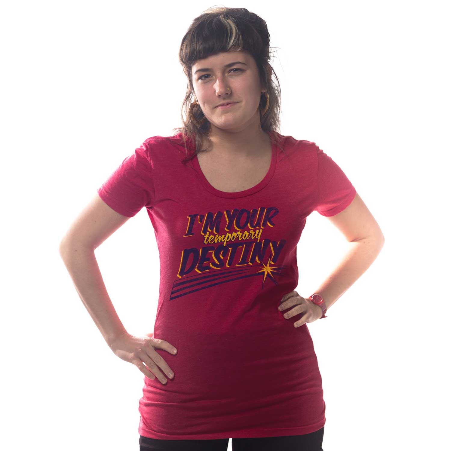 Women's Temporary Destiny Vintage Graphic Tee | Valentine's Day T-shirt on Model | Solid Threads