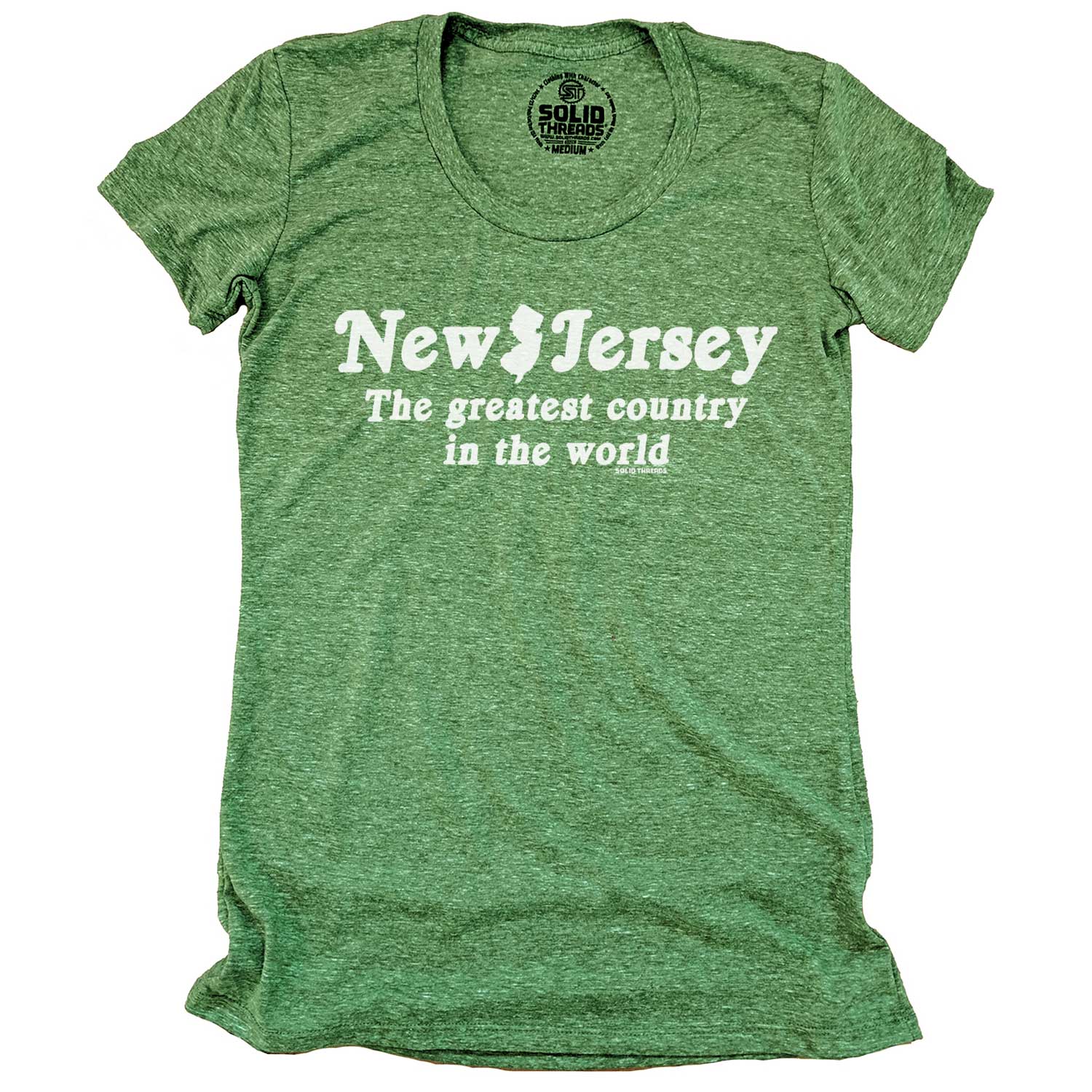 Women's New Jersey The Greatest Country In The World Vintage Graphic Tee | Funny NJ Triblend T-shirt