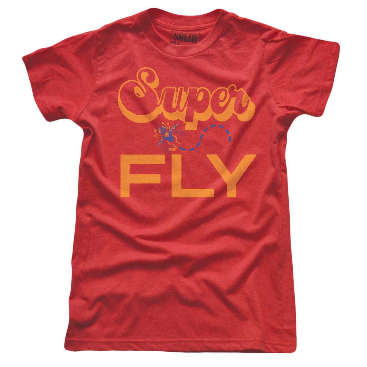 Women&#39;s Superfly Vintage Graphic Crop Top | Retro Fly T-shirt | Solid Threads