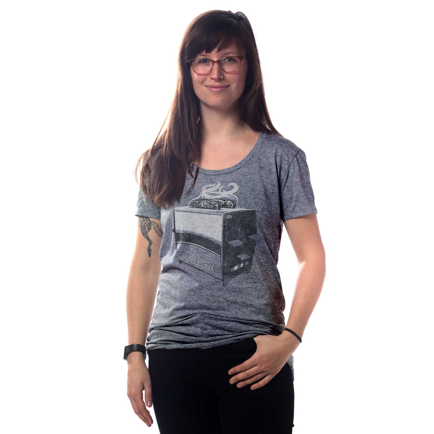 Women's Toasted Vintage Marijuana Graphic T-Shirt | Funny Stoner Tee | Solid Threads