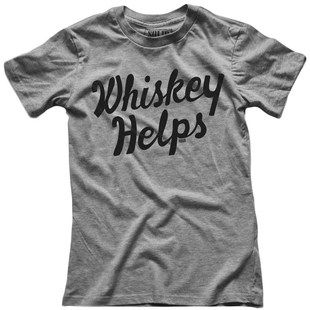 Women&#39;s Whiskey Helps Vintage Graphic Crop Top | Funny Drinking T-shirt | Solid Threads