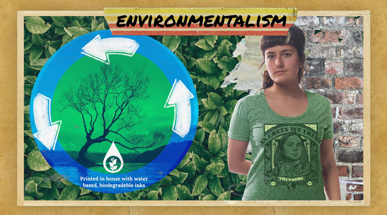 Climate Change Global Warming Stripes | Blue - Sustainably Made Men's T-shirt main image 1