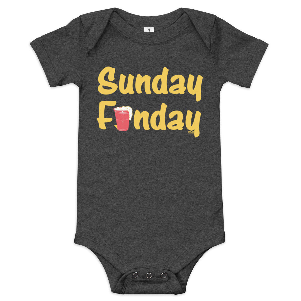 Baby Sunday Funday Cute Weekend Extra Soft One Piece | Cool Drinking Romper | Solid Threads
