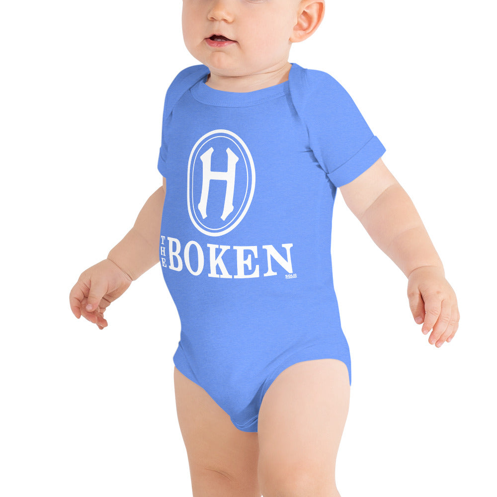 Baby The Boken Jersey Cool Extra Soft One Piece | Retro Square Mile Romper On Model | Solid Threads